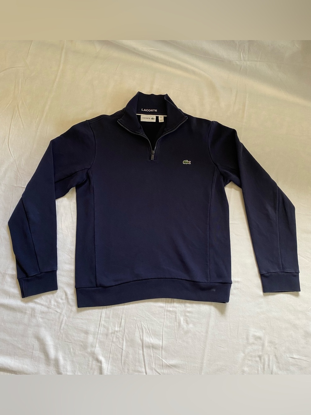 Lacoste Men's Dark Navy Half-Zip Sweater - Size S